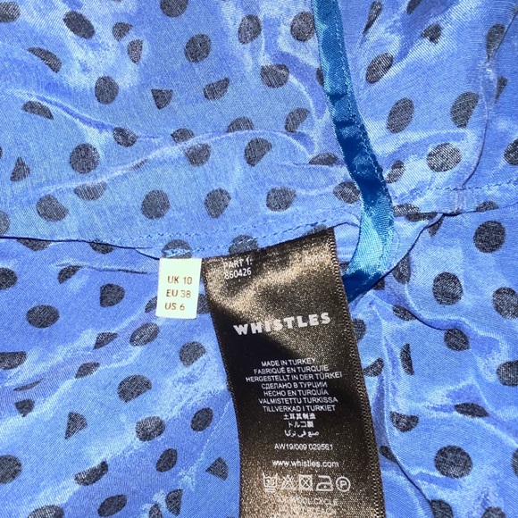 Whistles | Lunar Blue Black Polka Dot Wrap Skirt - Picture 3 of 3